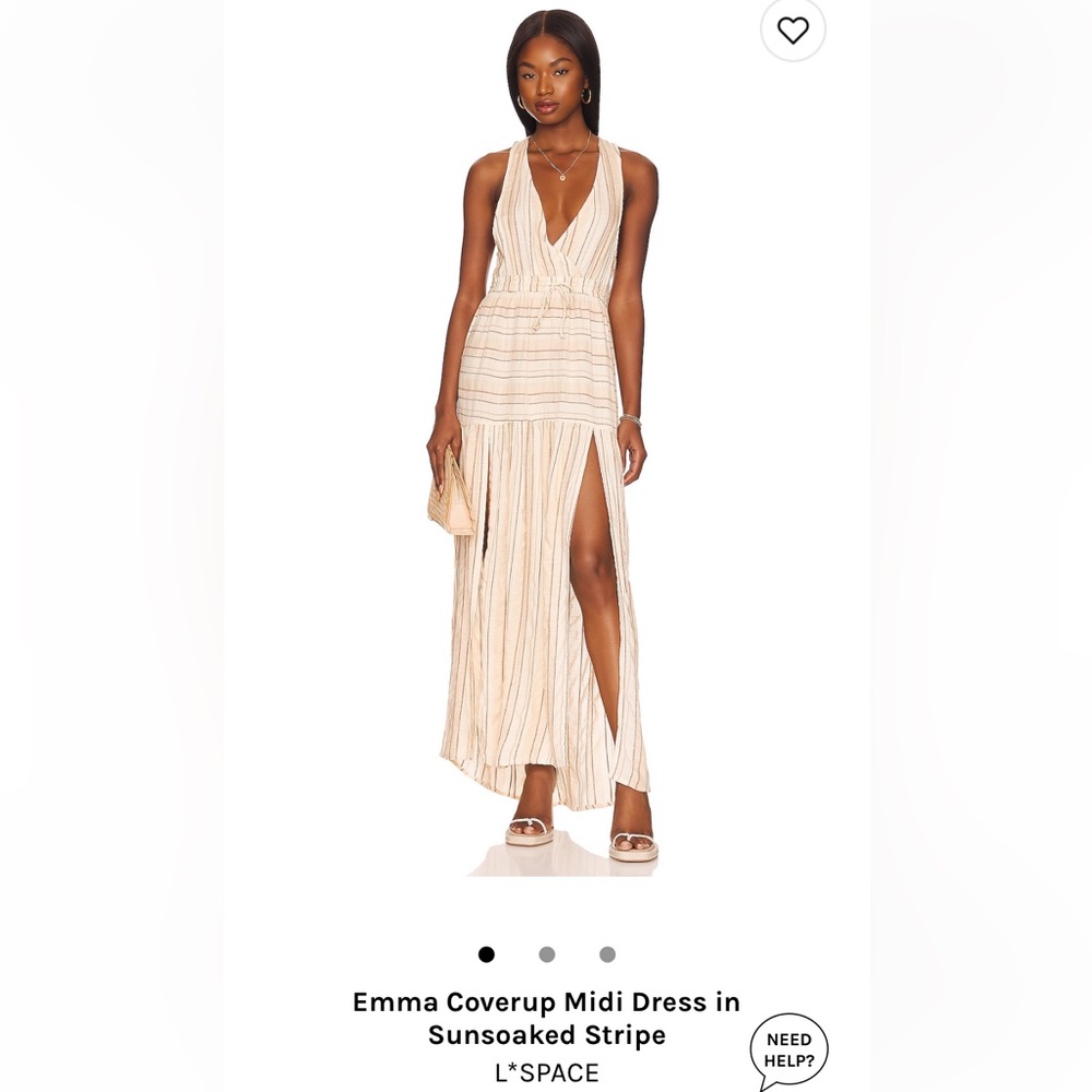 L*SPACE ❤️🔥 EMMA MIDI DRESS IN SUNSOAKED STRIPE NWT - Picture 2 of 6